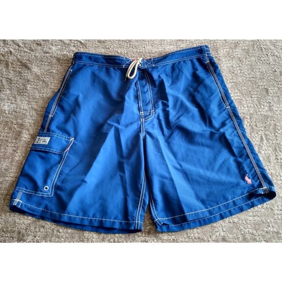 Vintage Polo Ralph Lauren Men's Size XL Blue Swim Suit Trunks Board Shorts - Picture 1 of 9